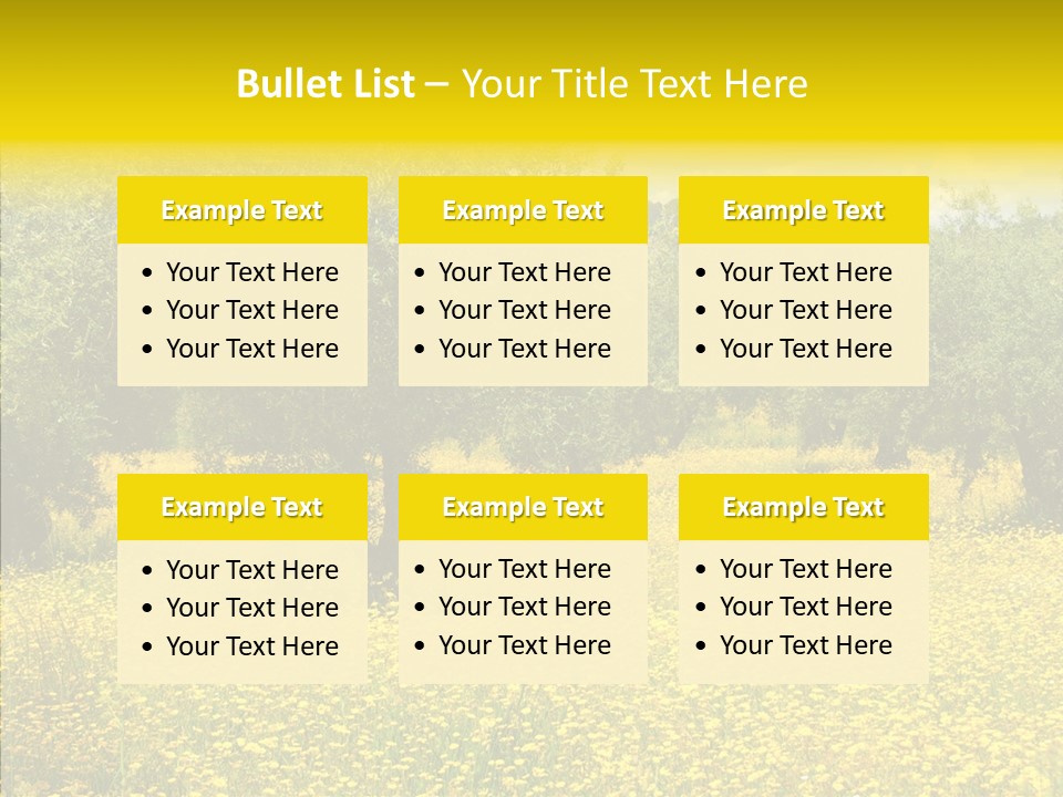 Yellow Olive Flower PowerPoint Template