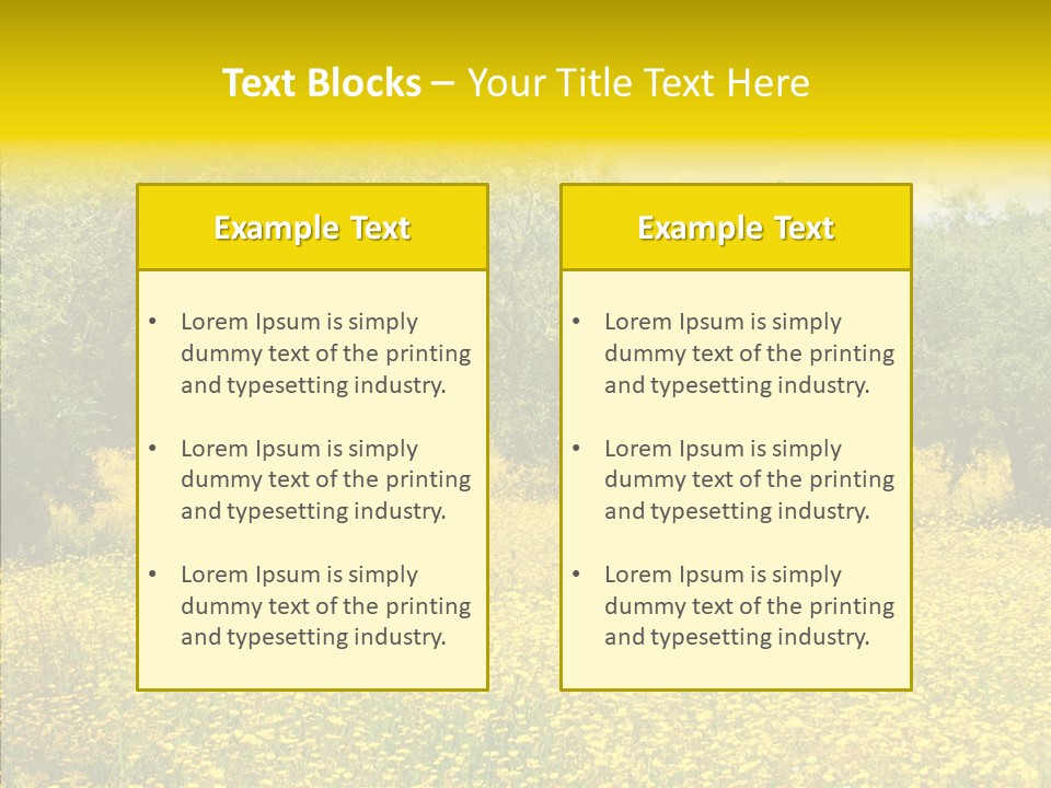 Yellow Olive Flower PowerPoint Template