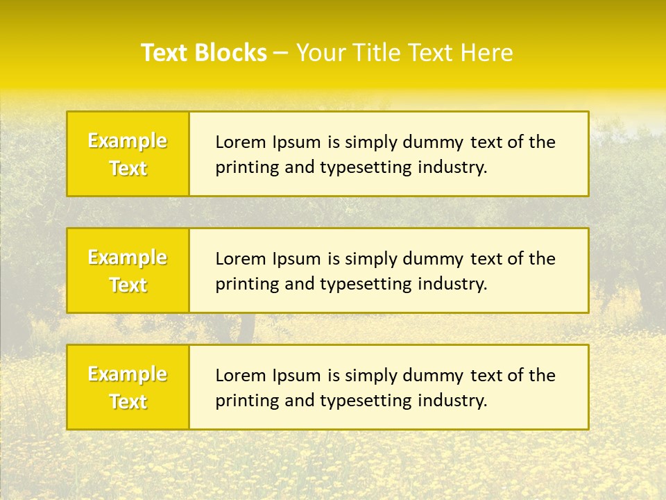 Yellow Olive Flower PowerPoint Template