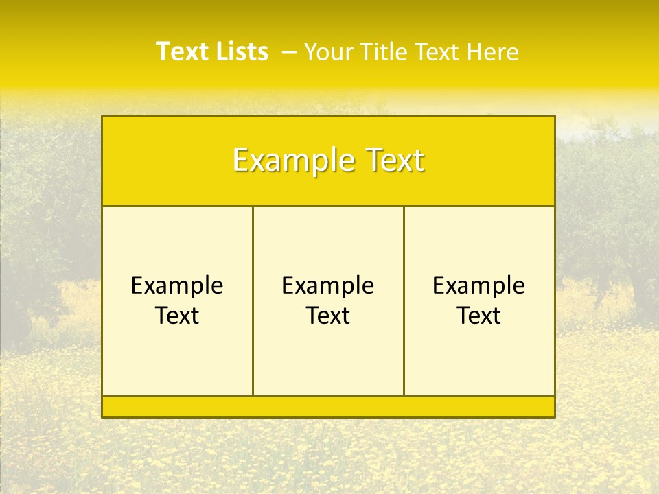 Yellow Olive Flower PowerPoint Template