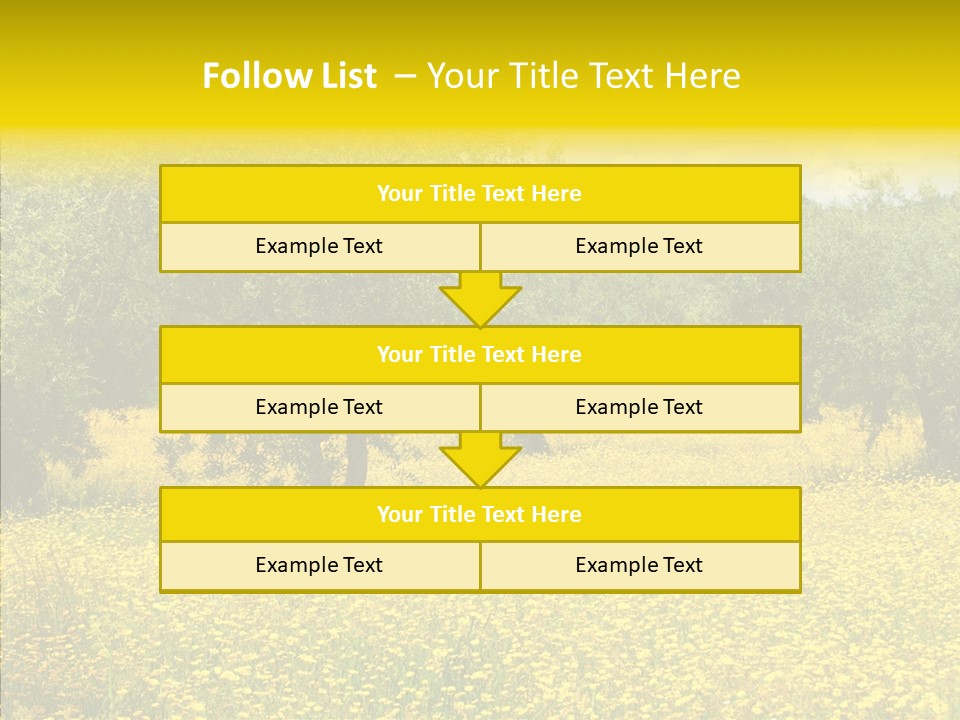 Yellow Olive Flower PowerPoint Template
