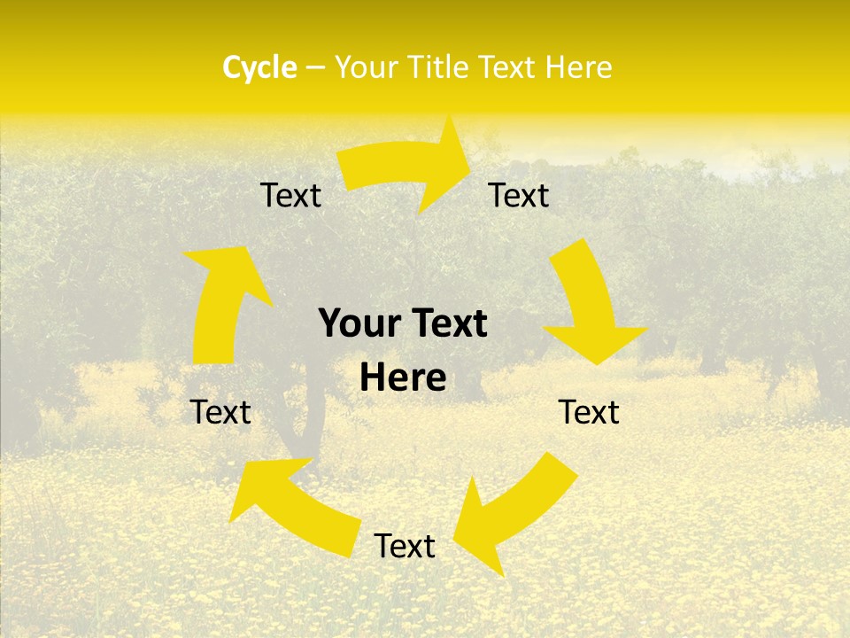 Yellow Olive Flower PowerPoint Template