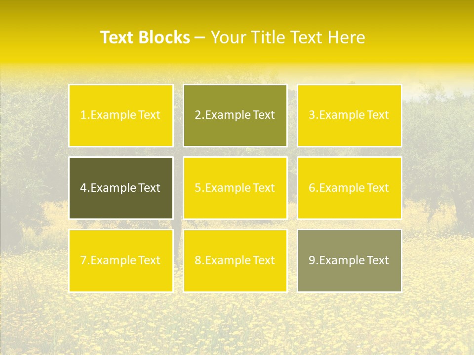 Yellow Olive Flower PowerPoint Template