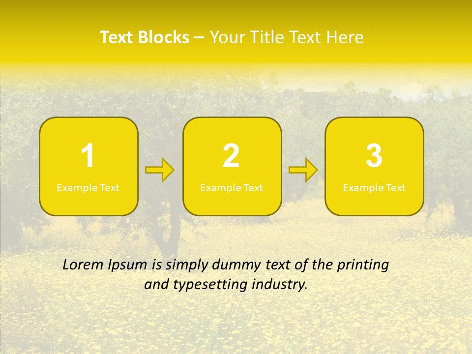 Yellow Olive Flower PowerPoint Template