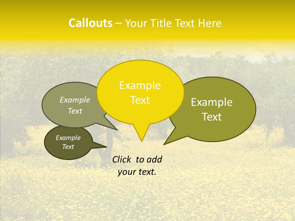 Yellow Olive Flower PowerPoint Template