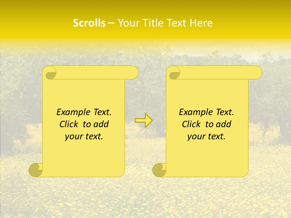 Yellow Olive Flower PowerPoint Template