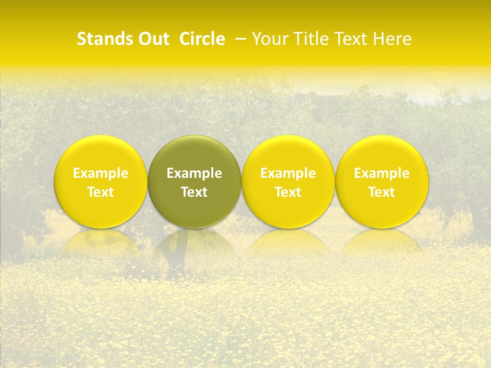 Yellow Olive Flower PowerPoint Template