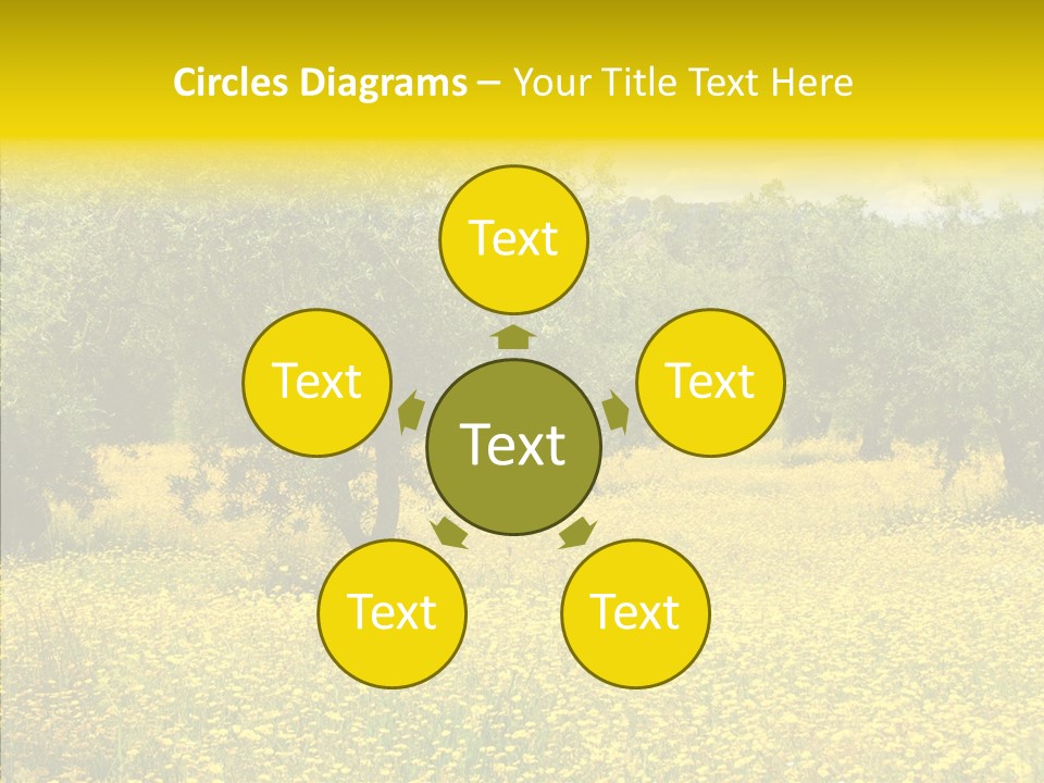 Yellow Olive Flower PowerPoint Template