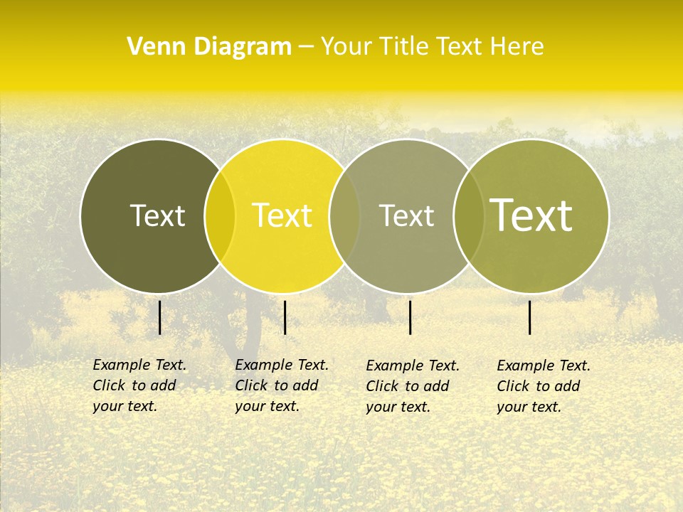 Yellow Olive Flower PowerPoint Template