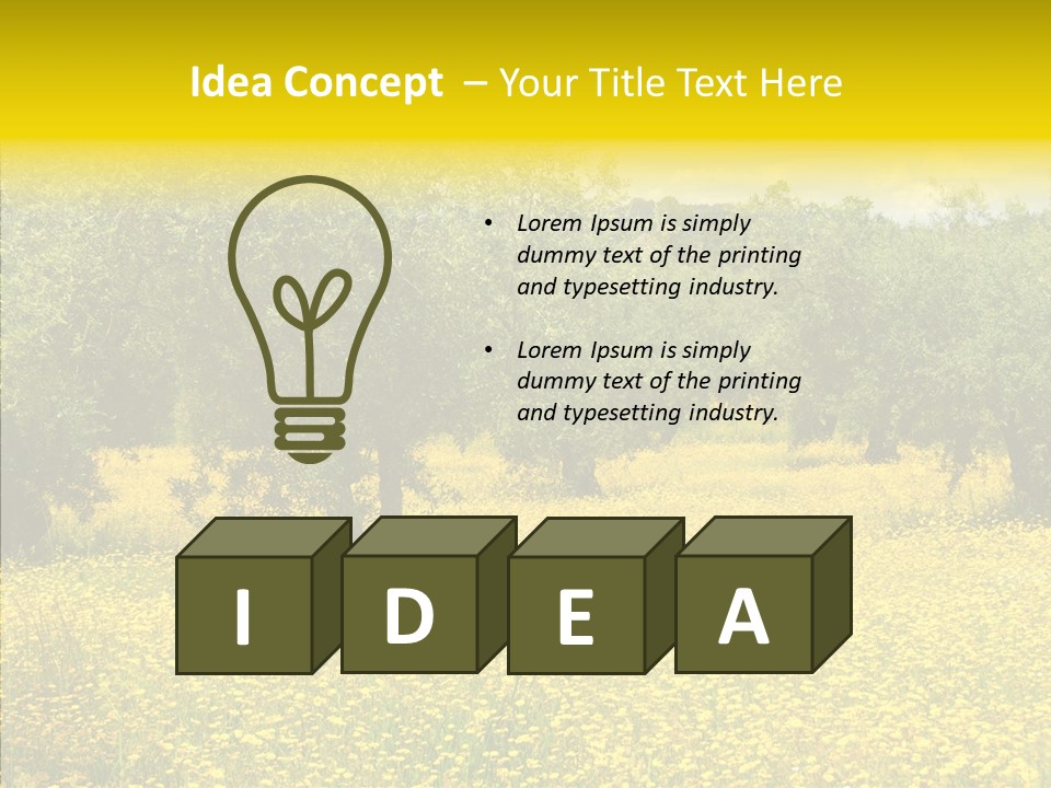 Yellow Olive Flower PowerPoint Template