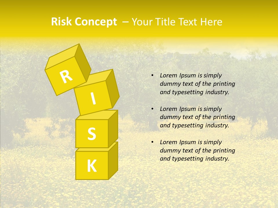 Yellow Olive Flower PowerPoint Template