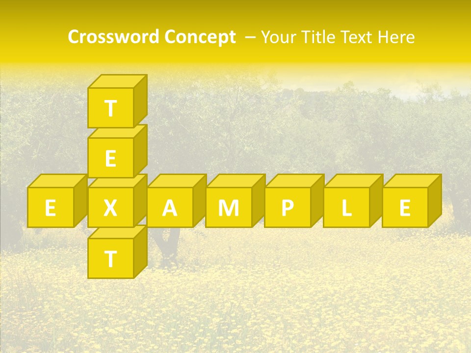 Yellow Olive Flower PowerPoint Template