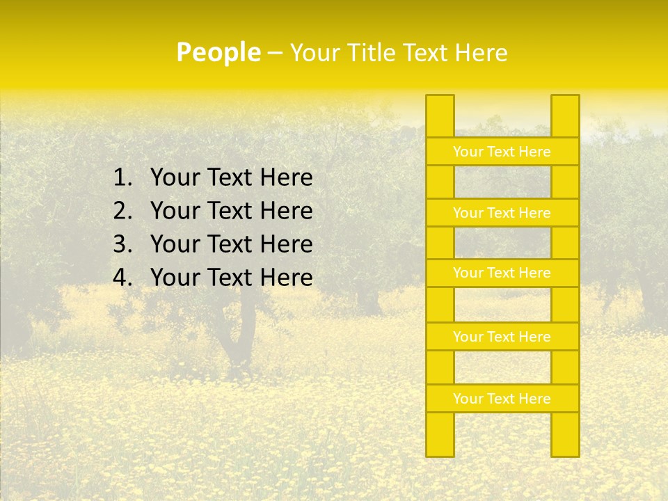 Yellow Olive Flower PowerPoint Template