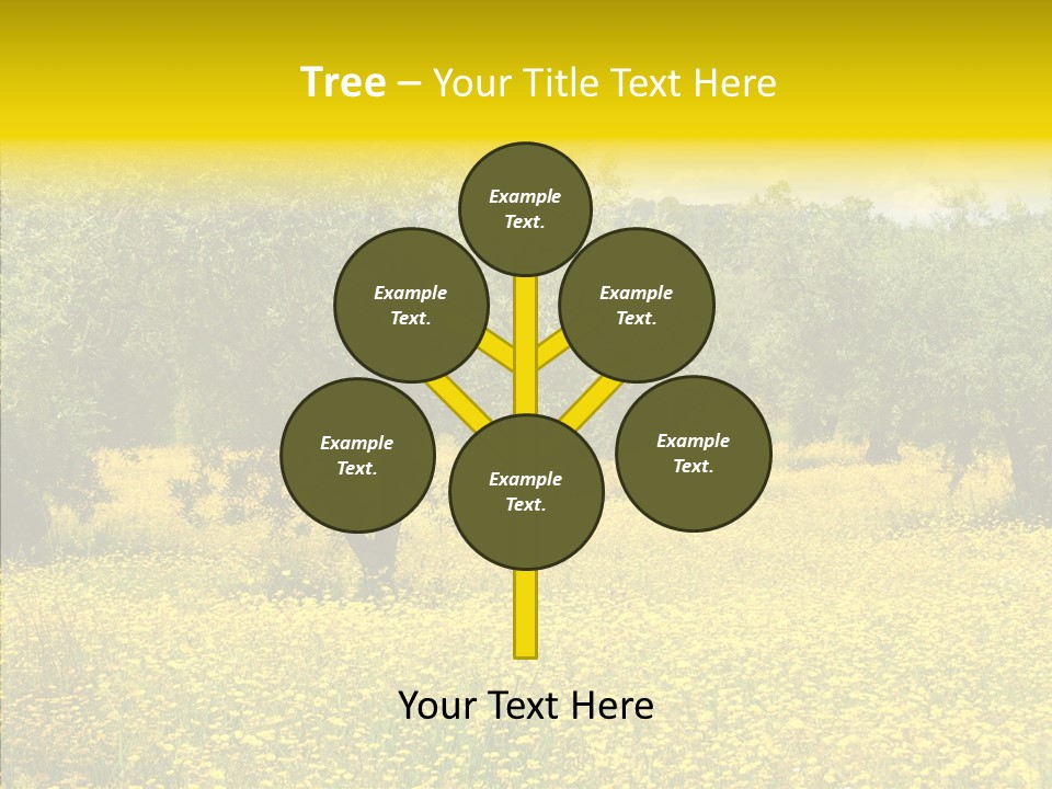 Yellow Olive Flower PowerPoint Template