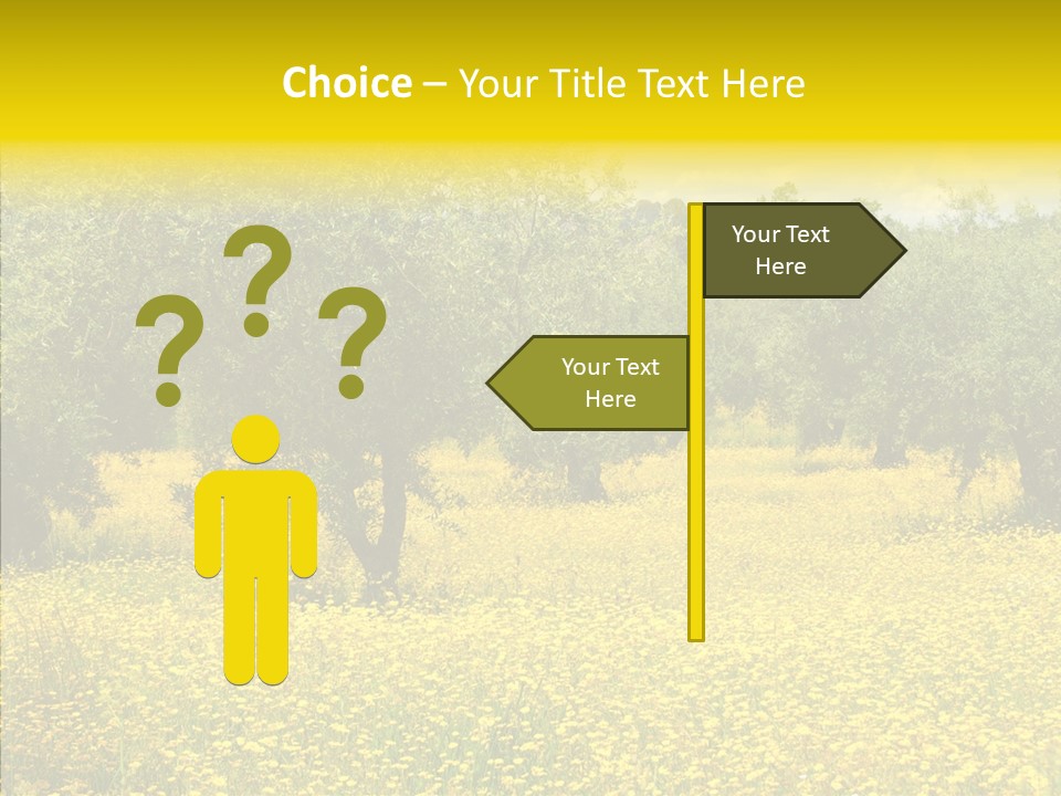 Yellow Olive Flower PowerPoint Template