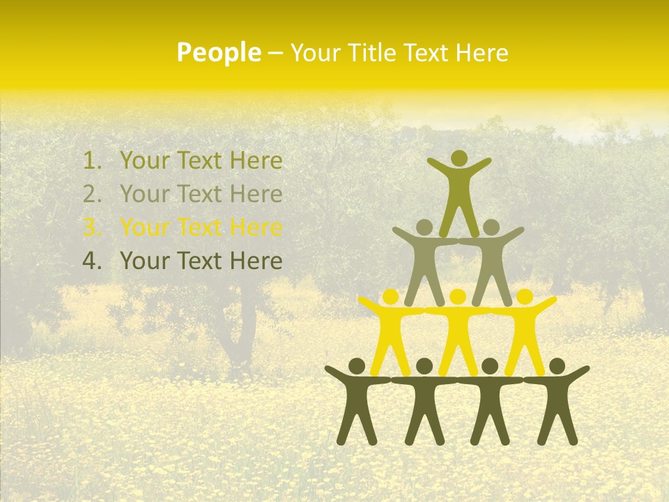 Yellow Olive Flower PowerPoint Template