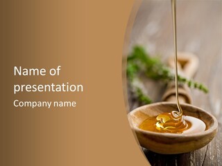 Golden Liquid Eating PowerPoint Template