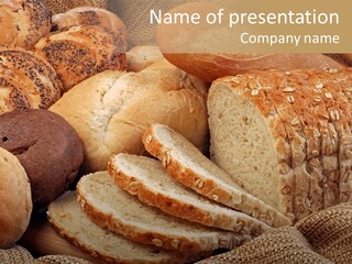 Natural Sliced Bread Wholesome PowerPoint Template