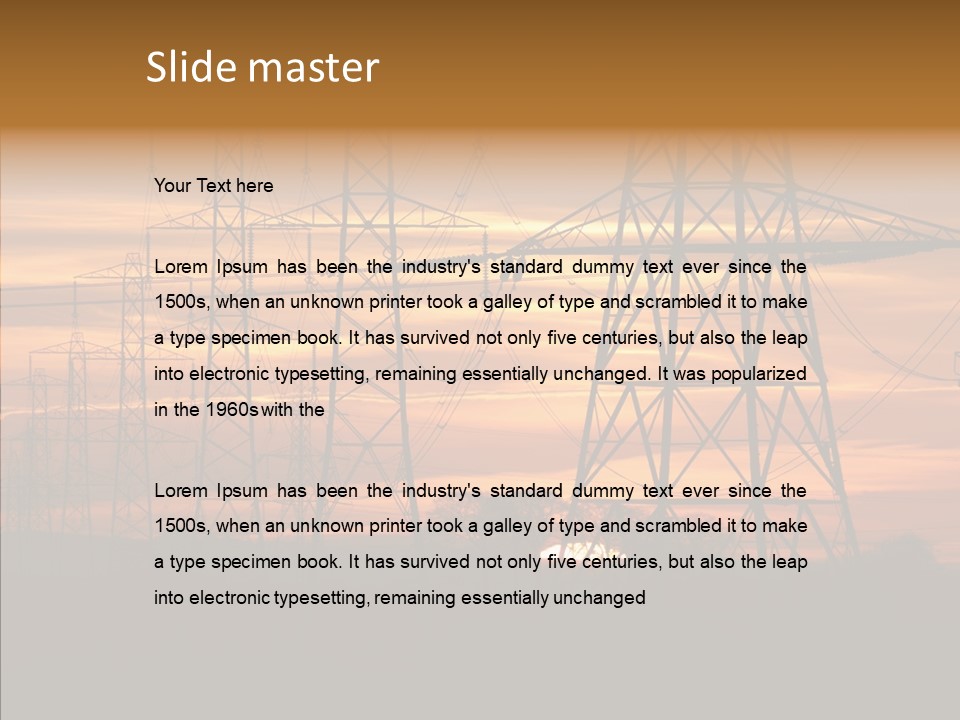 Tower Voltage Transmission PowerPoint Template