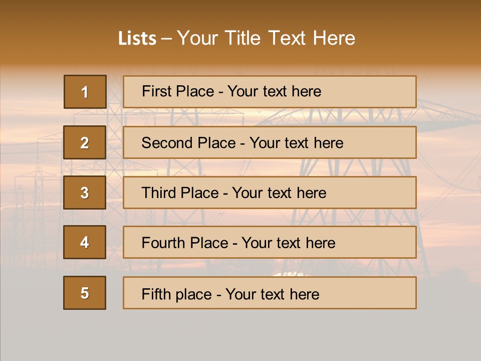 Tower Voltage Transmission PowerPoint Template