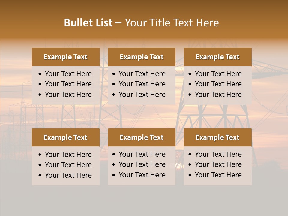 Tower Voltage Transmission PowerPoint Template