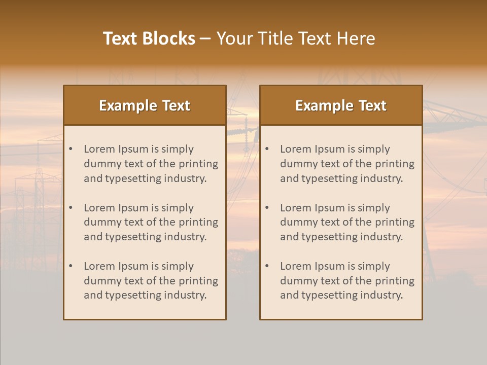 Tower Voltage Transmission PowerPoint Template
