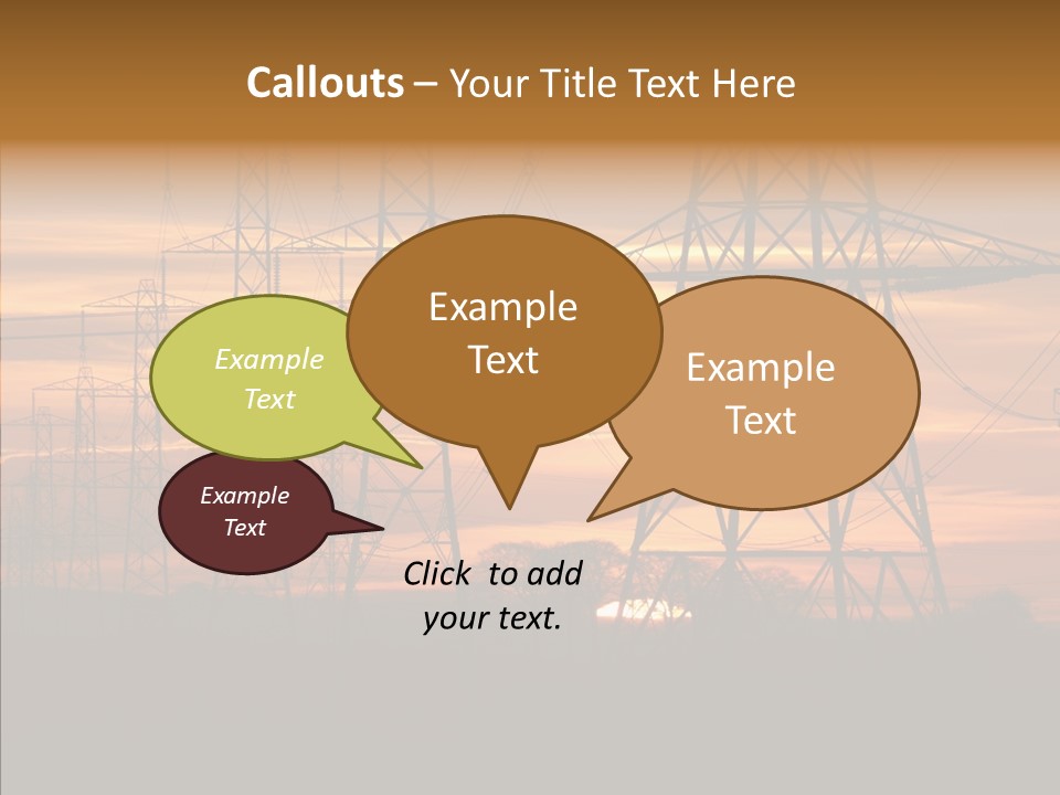 Tower Voltage Transmission PowerPoint Template