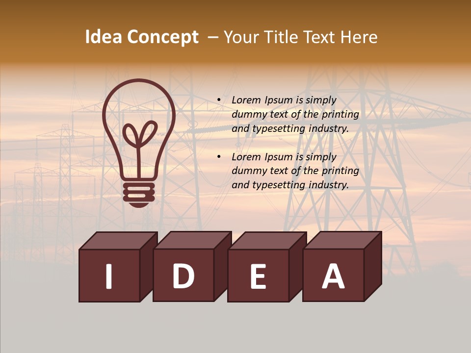 Tower Voltage Transmission PowerPoint Template