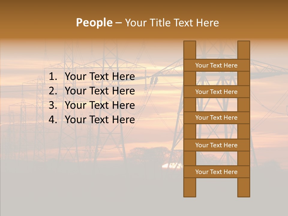 Tower Voltage Transmission PowerPoint Template