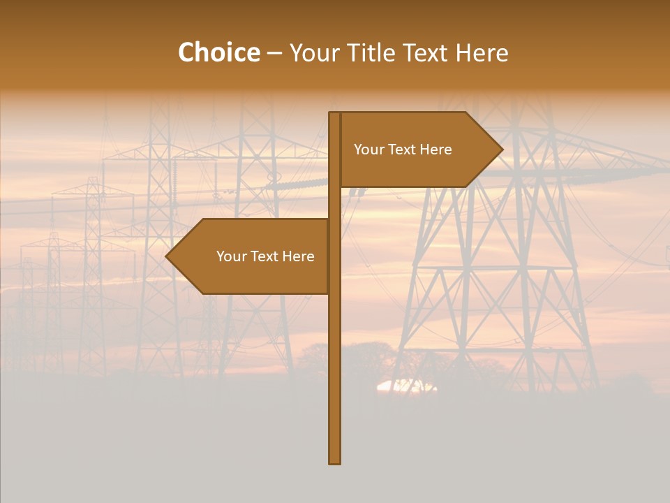 Tower Voltage Transmission PowerPoint Template