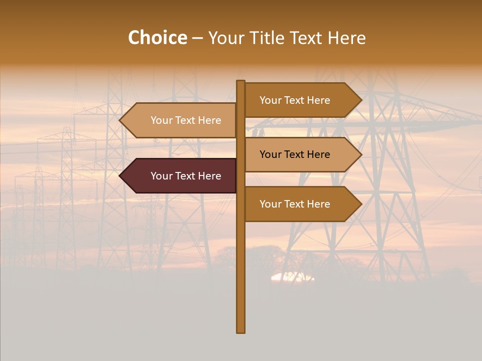 Tower Voltage Transmission PowerPoint Template
