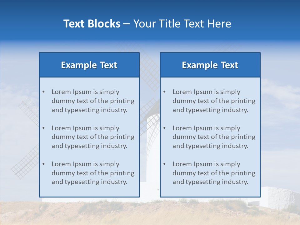 Castilla La Architecture Windmill PowerPoint Template