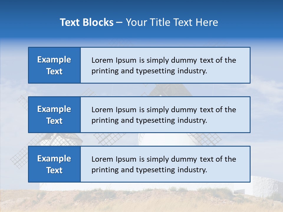 Castilla La Architecture Windmill PowerPoint Template