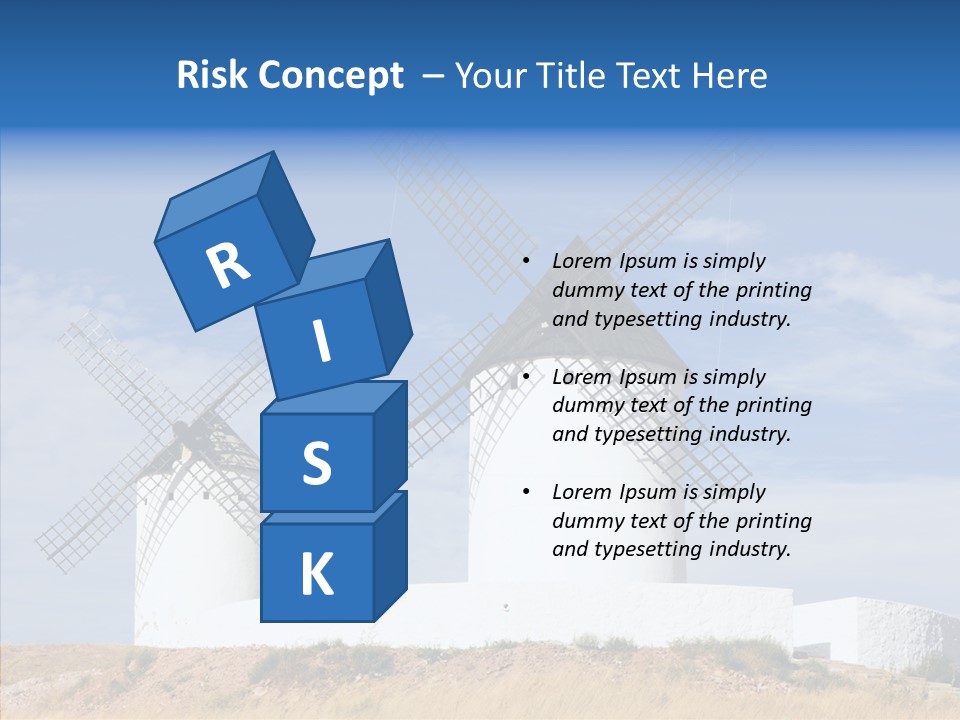 Castilla La Architecture Windmill PowerPoint Template