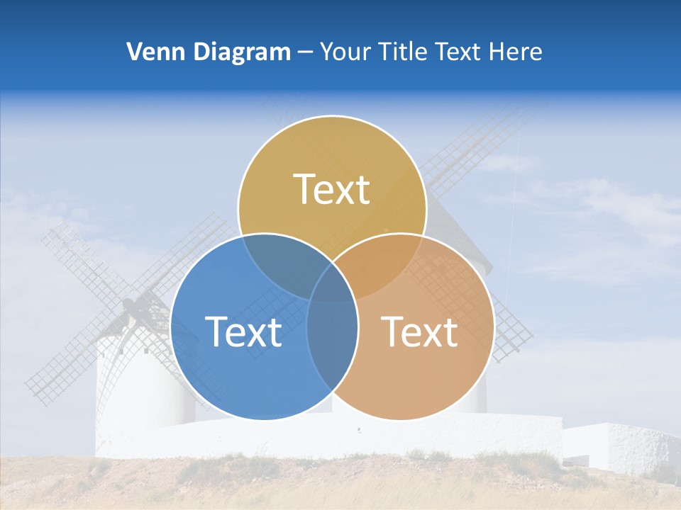 Castilla La Architecture Windmill PowerPoint Template