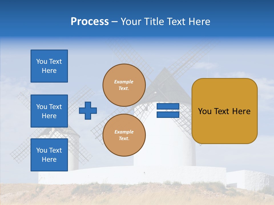 Castilla La Architecture Windmill PowerPoint Template