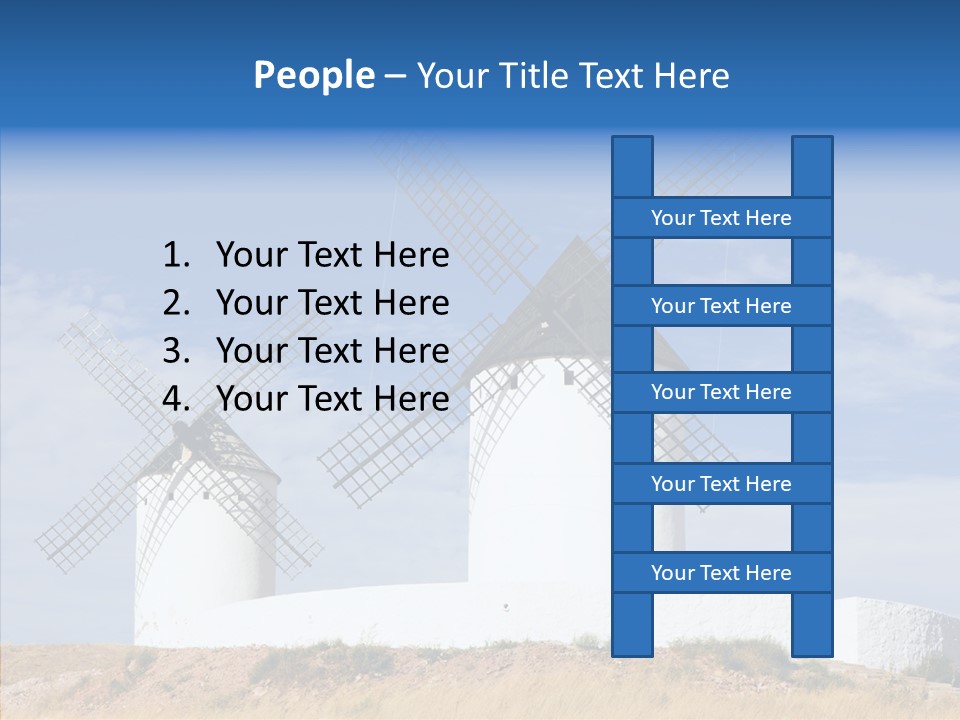 Castilla La Architecture Windmill PowerPoint Template