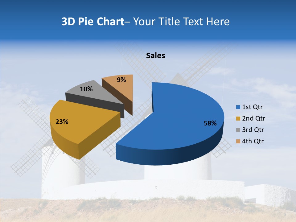 Castilla La Architecture Windmill PowerPoint Template