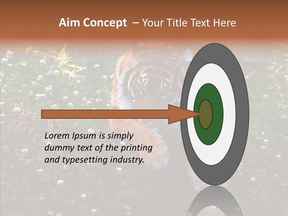 Cat Lying Watchful PowerPoint Template