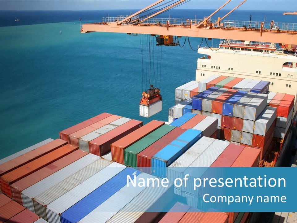 Load Freight Barge PowerPoint Template