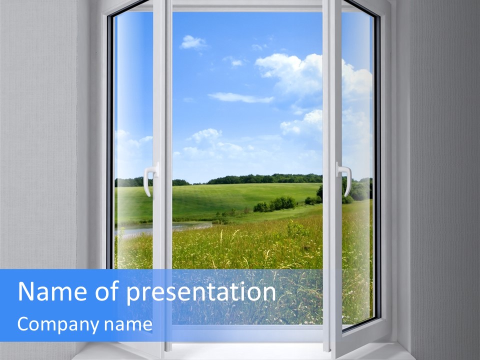 Open Window Interior PowerPoint Template