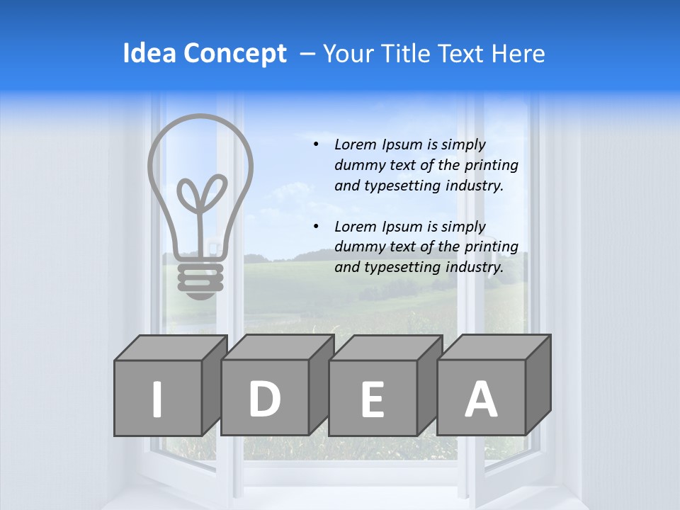 Open Window Interior PowerPoint Template