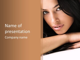 Posing Teenager Beauty PowerPoint Template