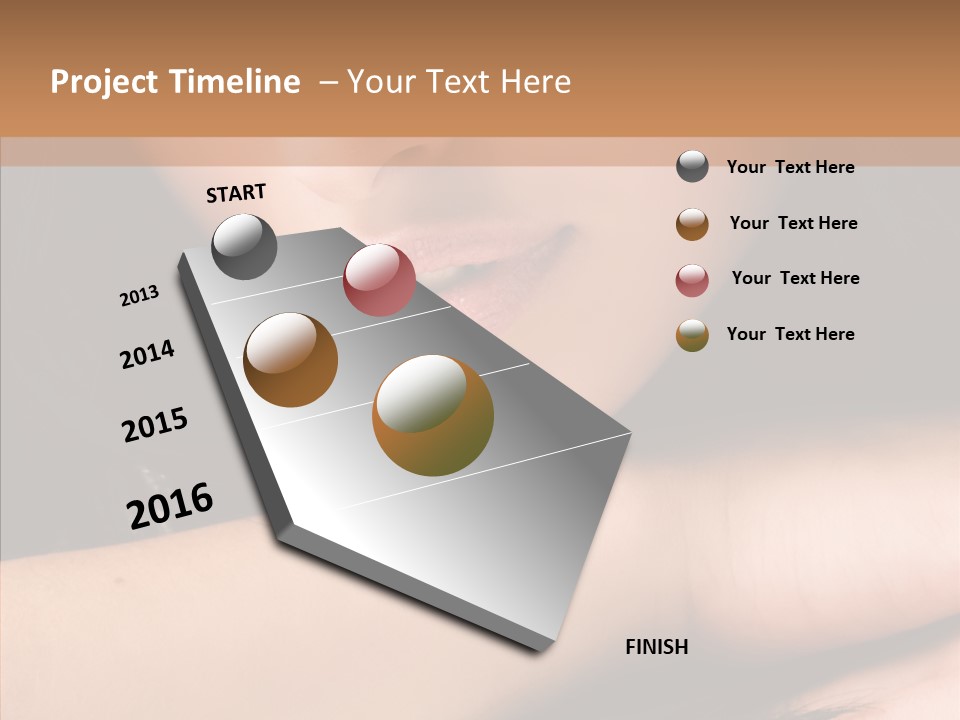 Posing Teenager Beauty PowerPoint Template