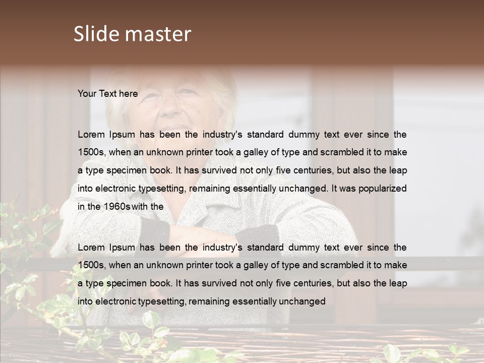 Portrait Daydream Mature PowerPoint Template