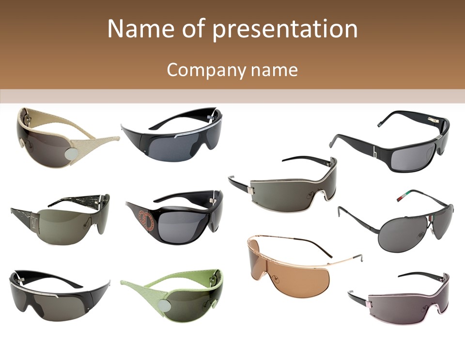 Optics Eye Glasses Pince Nez PowerPoint Template