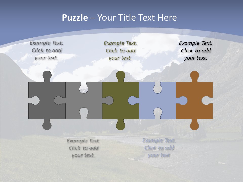 Climbing Mountain Trees PowerPoint Template