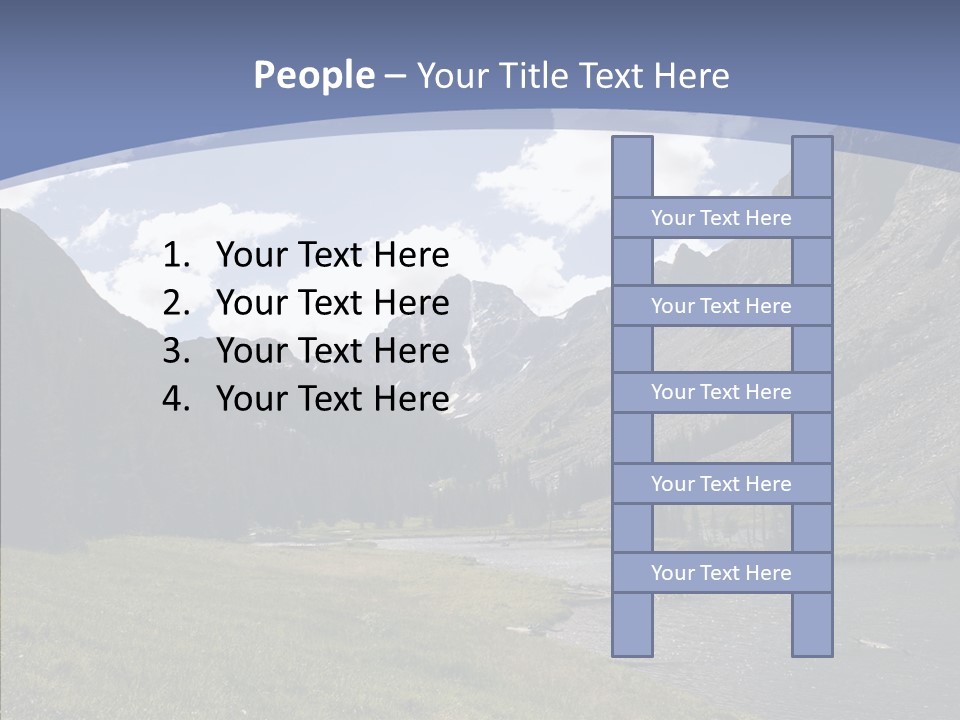 Climbing Mountain Trees PowerPoint Template