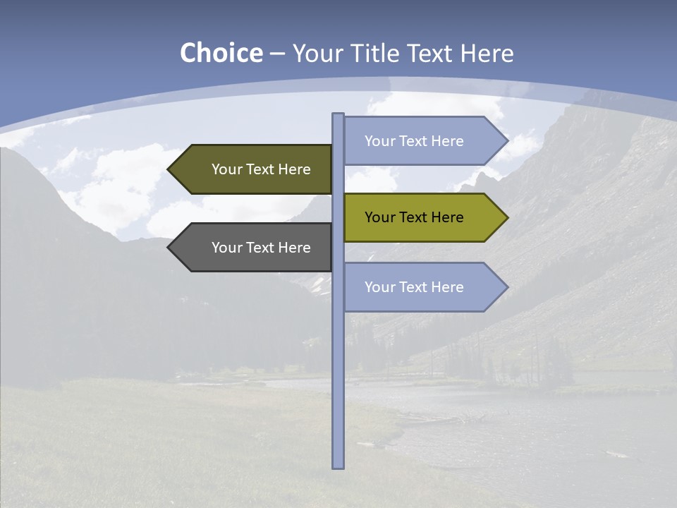 Climbing Mountain Trees PowerPoint Template