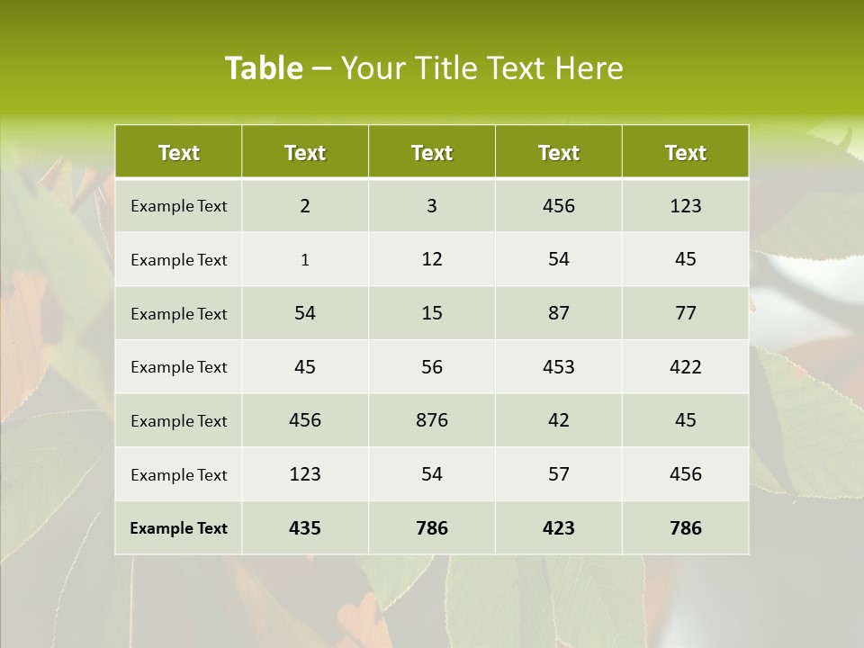 Light Forest Leaf PowerPoint Template